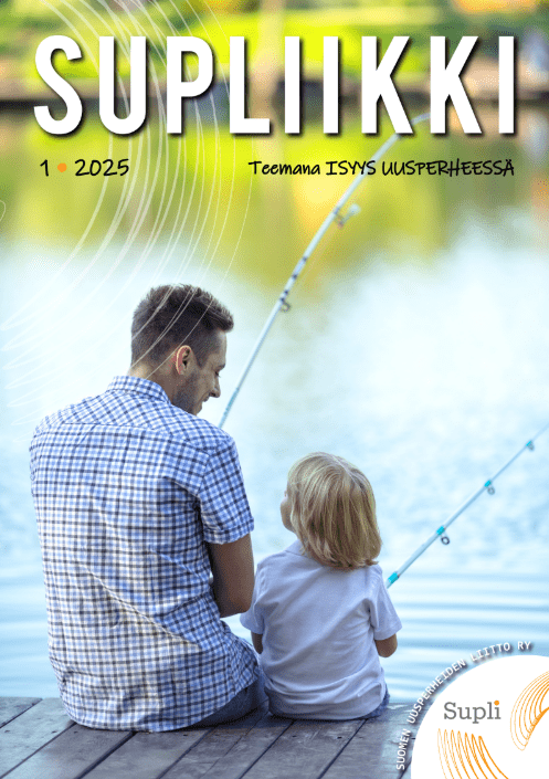 Supliikki-lehden 1 2025 kansikuva, jossa mies ja lapsi ongella.