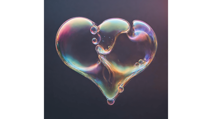 Saippuakuplasta muodostunut sydän