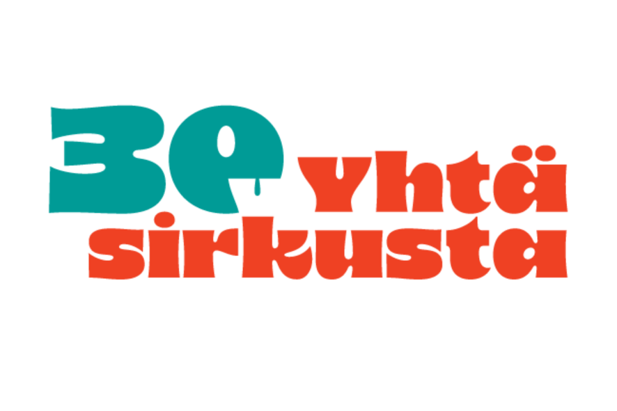 Liiton juhlavuoden logo, jossa teksti 30v yhtä sirkusta.